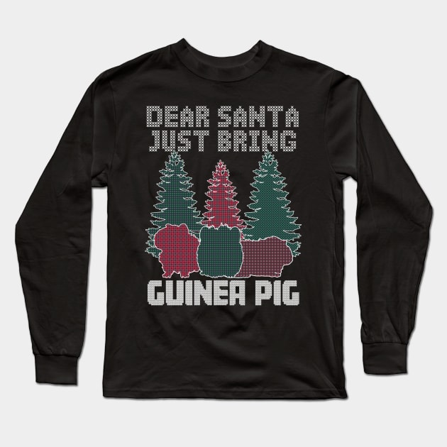 Dear Santa Just Bring Guinea Pig Long Sleeve T-Shirt by reginaturner